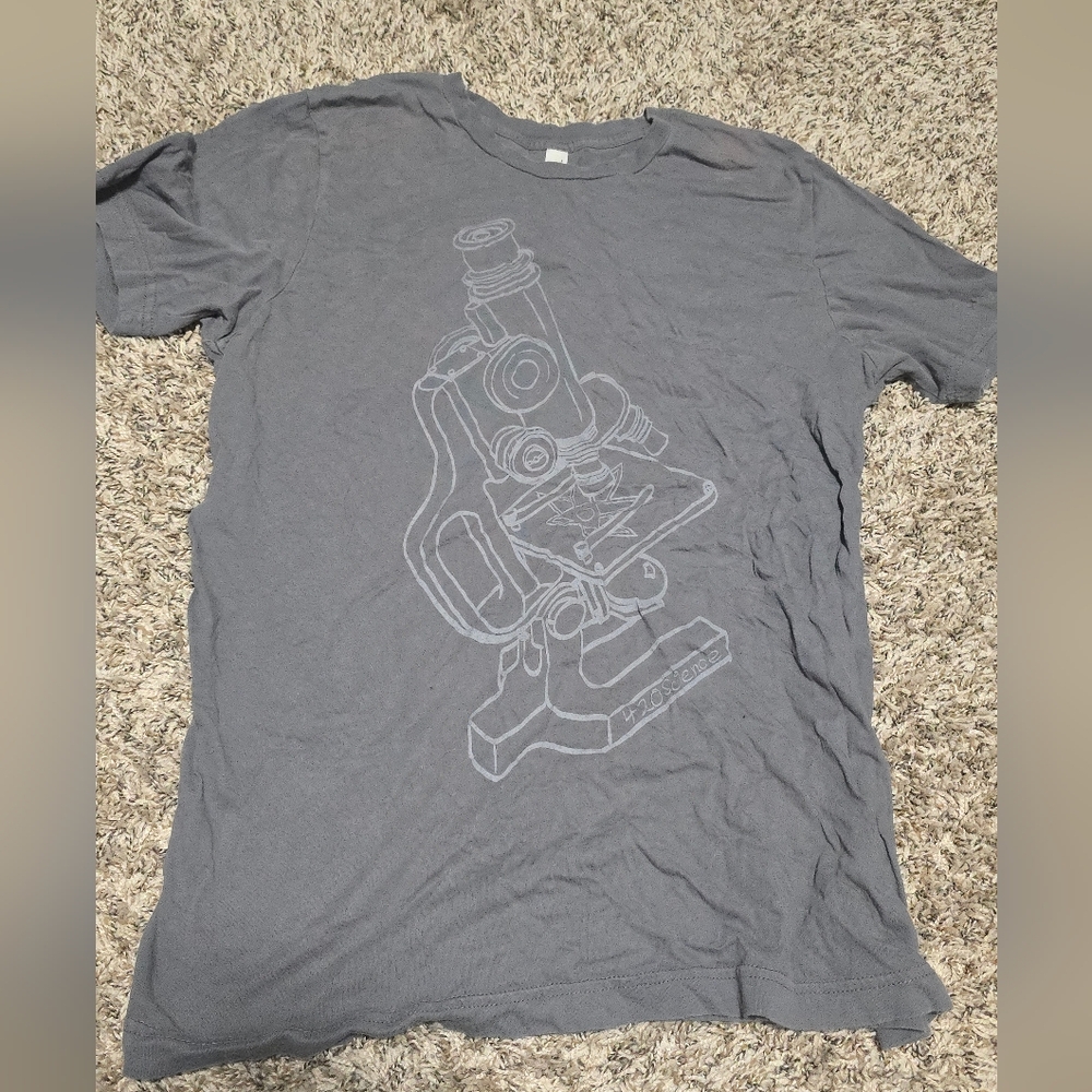 Canvas Gray Short Sleeve Tee with Microscope Design
